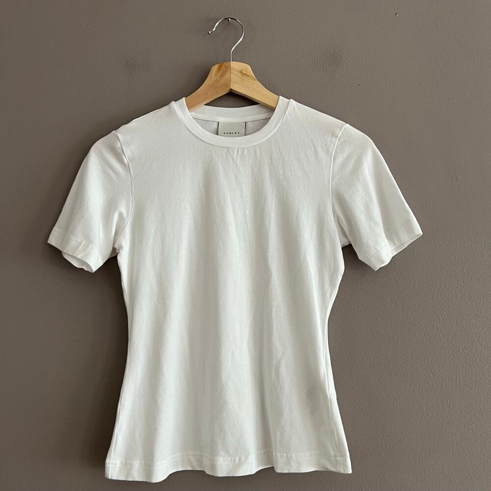 VARLEY Regina Fitted Crew Neck Short Sleeve Tee White XS